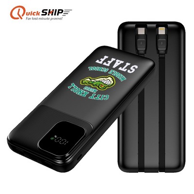 Houston Dual Cord Power Bank 10000 with Custom Imprint